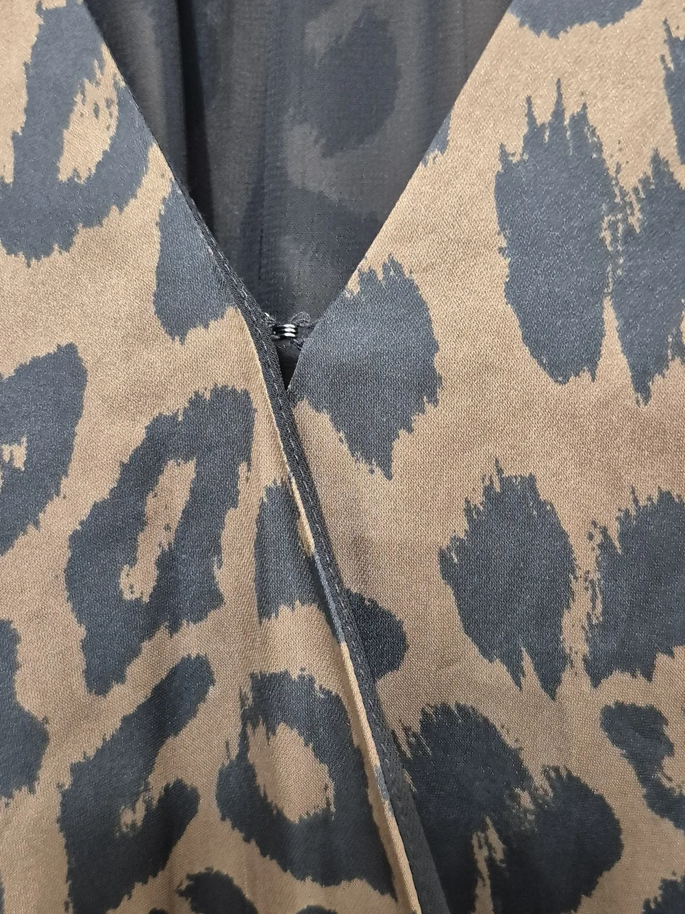 Banana Republic Brown and Black Leopard Print Tie-Waist Blouse